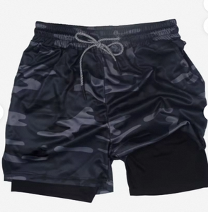 HAXIN SPORTS Pantalones Cortos Azul Marino de Cintura Alta con Cordón Ajustable y Forro Interior Negro, Teñido Liso, Conjunto de Moda - Product Image 2