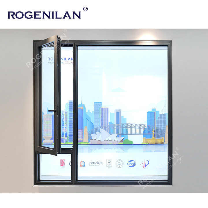 Modern Designs Double Panel Home Windows Casement Aluminum