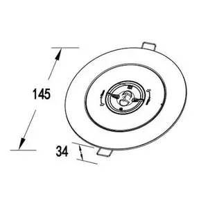 CR-7113 2W Led Inbouwlamp Nood 3 Uur Met Open En Ganglens Noodverlichting