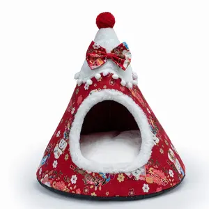 Morbido cappello caldo a forma di capodanno cinese natale Pet Travel Small Dog Cat Bed