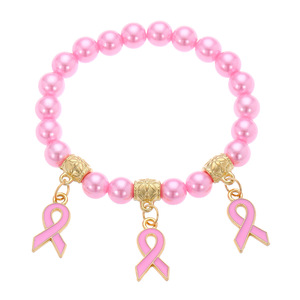 Collier et bracelet en alliage avec ruban de sensibilisation, pour la prévention du cancer du sein et la lutte contre le SIDA, ruban rouge, pour femmes professionnelles - Product Image 5