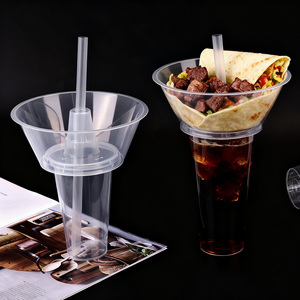 Da asporto 2 in 1 bicchieri di plastica usa e getta pollo fritto ciotola per Snack tazza per bevande Snack e tazza per bevande - Product Image 4