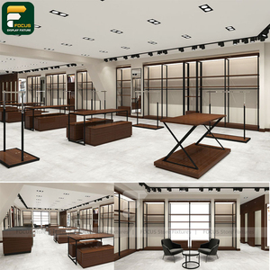 Modern Apparel Shop Display Rack Fashion Cabinet <b>Wall</b> Shelving Cashier Counter Boutique Lighting Fixture - Product Image 4