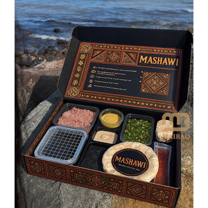 Unique Arabic Takeout to Go Skewers Kebabs Barbecue Paper <b>Box</b> With Built in BBQ Grills Charcoal Compartment <b>Set</b> Roast Packaging - Product Image 6