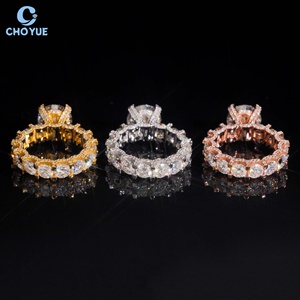Luxury Moissanite <b>Ring</b> <b>Iced</b> Out Solid Sterling Silver 925 Hip Hop Jewelry Moissanite Diamond Emeral Eternity Wedding <b>Ring</b> - Product Image 2