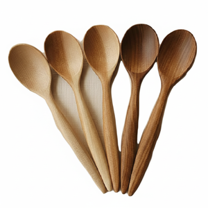 Ensemble de cuillères à couverts en bambou modernes pour ustensiles de cuisine maison hôtel table à manger dîner design moderne couverts en bois naturel ensembles de couverts - Product Image 1