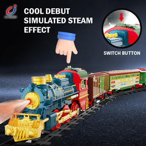 Chengji Série Noël - Jouets de train rétro à vapeur, train populaire à propulsion électrique, jouet de piste de train avec musique et lumière - Product Image 2