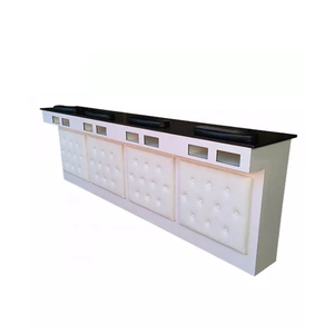 Doble latón <span class=keywords><strong>2022</strong></span> MESA DE MANICURA antigua barra larga blanca salón colector de polvo luz mesa de <span class=keywords><strong>uñas</strong></span> de lujo - Product Image 6
