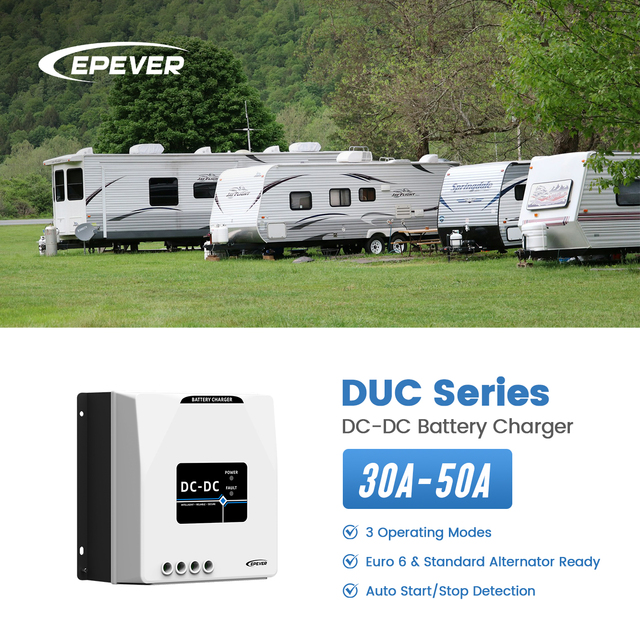 EPEVER DUC Series 12V DC-DC Battery Charger 30A 40A 60A for RV Caravan Dual Battery Systems