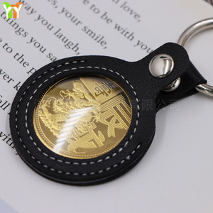 Cross-border spot metal commemorative coin storage <b>keychain</b>, collectible coin protective <b>leather</b> case, 1893 coin storage case - Product Image 2