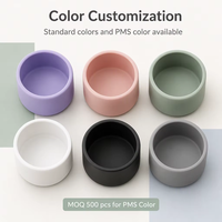 Housse de protection antidérapante en silicone réutilisable avec logo personnalisé pour base de bouteille en verre, antichoc, pour emballages cosmétiques et de soins de la peau