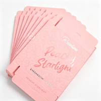 Boîte d'emballage personnalisée rose biodégradable, recyclable et réutilisable pour palette de fards à paupières, impression argentée, boîte cadeau aseptique pour maquillage