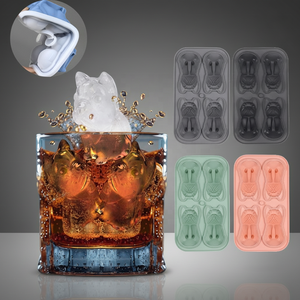 Bac à glaçons OEM ODM en forme de bouledogue français à 4 cavités avec fonction de congélation rapide pour whisky et boissons froides - Product Image 3