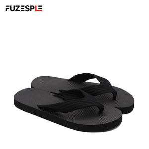 Chanclas Negras Sólidas para <span class=keywords><strong>Hombre</strong></span>, Correa Tejida Resistente, Suela Antideslizante de EVA, Ligeras, Chanclas de Playa Casuales para Verano - Product Image 3