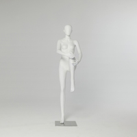 Mannequin femme en FRP grandeur nature avec tête, pose debout sportive, original européen, vitrine de vêtements
