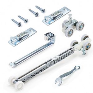 Sistema de Puerta Corredera WEKIS de 3 Ruedas con Rodamientos de Bolas, Cierre Suave/Abertura Suave, Insonorizado, Herrajes Bidireccionales para Puertas de Garaje - Product Image 1