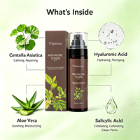 Solution Tonifiante Anti-Acné à l'Acide Salicylique pour le Visage, Contrôle du Sébum, Hydratante, Produits Cosmétiques, Brume Tonique Essentielle pour le Visage, Marque Privée