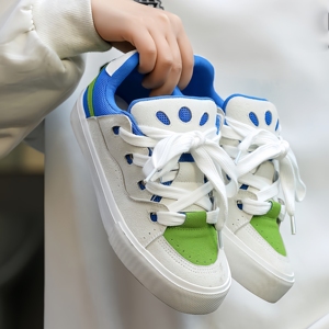 Chaussures de skate montantes personnalisées avec logo, doublure en maille PU, amorti anti-odeur pour sports d'hiver/printemps, chaussures de marche blanches pour hommes - Product Image 2