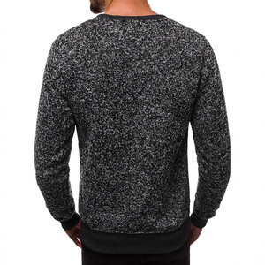 Maglione da Uomo a Collo Tondo Eco-Friendly in Maglia Lavata a Maniche Lunghe, <span class=keywords><strong>Top</strong></span> Casual Autunnale con Motivo Argyle Nero Jet e <span class=keywords><strong>Ecru</strong></span> - Product Image 6