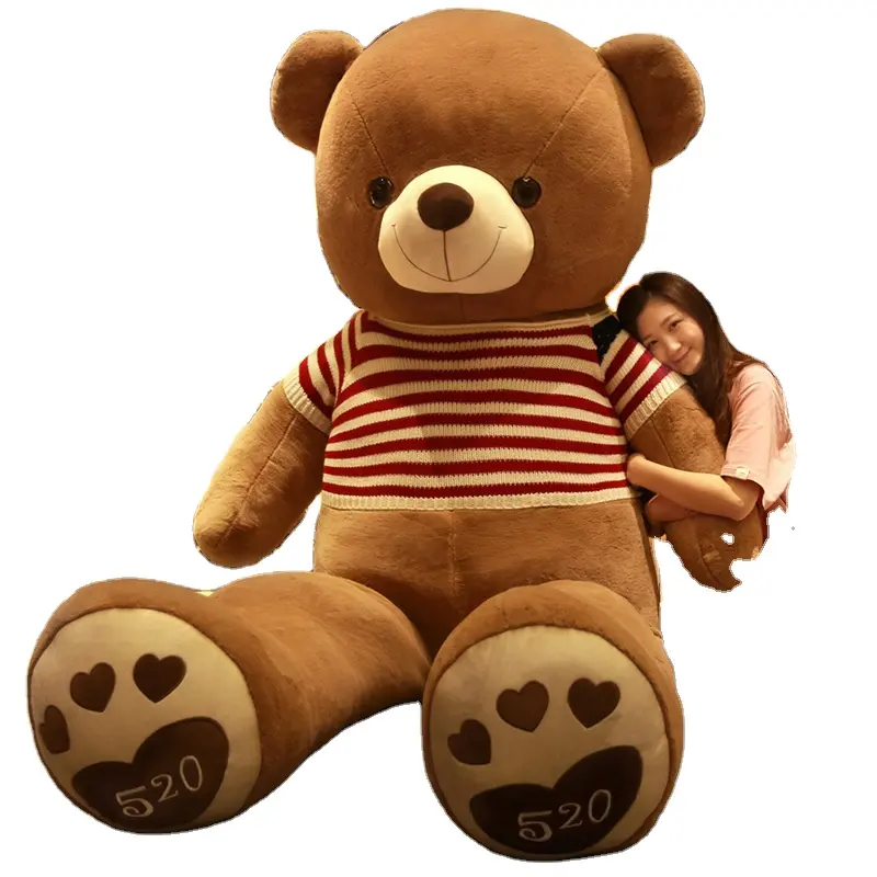Big Size 120cm 140 cm hugging large Teddy Bear with Bowknot Plush Toy stuffed gift Home Decoration Soft Toy