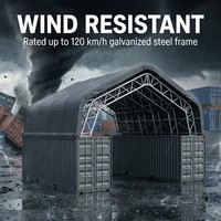 Auvent de conteneur à toit en pente galvanisé à chaud, résistant aux charges de neige, pour le stockage de matériaux sur chantier