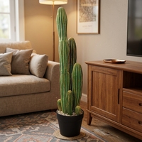 Grand cactus artificiel en pot, verdure réaliste du désert pour la décoration au sol et l'aménagement paysager des fenêtres