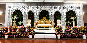 Royal Mughal Style Wedding Stage Backdrop Arch <b>Panel</b> At Factory Price Traditional Moroccan-Inspired Stage Decor <b>Mirror</b> <b>Panels</b> - Product Image 6