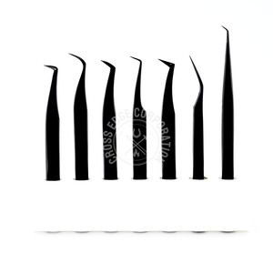 Pince à épiler à pointe fibre 45 90 degrés pour extension de cils pince à épiler Volume noir pince à épiler Mega Volume Boot pince à épiler classique - Product Image 2