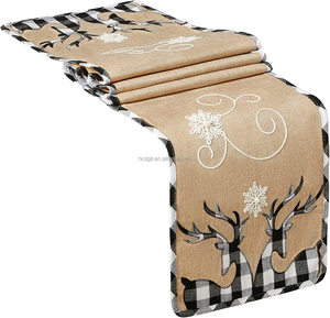 Tùy Chỉnh In Giáng Sinh Retro Giáng Sinh Hươu Bảng <span class=keywords><strong>Runner</strong></span> Lễ Hội Trang Trí Nhà Máy Bán Buôn - Product Image 2