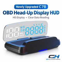 HUD OBD2 large format 18:9, imagerie flottante 3D avec lumière ambiante RVB, 6 alarmes et luminosité automatique à 10 niveaux pour toutes les voitures OBDII