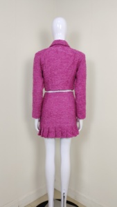 Elegante Completo Formale Impermeabile con <span class=keywords><strong>Blazer</strong></span> <span class=keywords><strong>Corto</strong></span> e Minigonna con Volant Sopra il Ginocchio, Set Due Pezzi <span class=keywords><strong>Corto</strong></span> da <span class=keywords><strong>Donna</strong></span> - Product Image 5