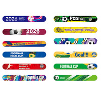 Nouveautés : Bracelets à claquer en PVC non toxique, design Coupe de Football 2026, pour fêtes d'anniversaire (enfants et adultes)