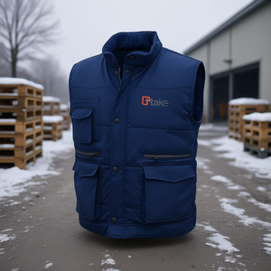 Ttake Winter Multi Pocket Vest Workwear 2Xl Blue - Product Image 3