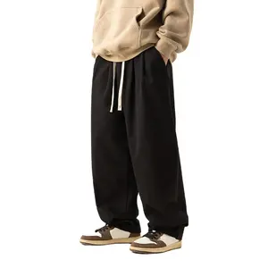 Custom Warm Thick Men's Baggy Pants In Winter With Fleece Sweatpants