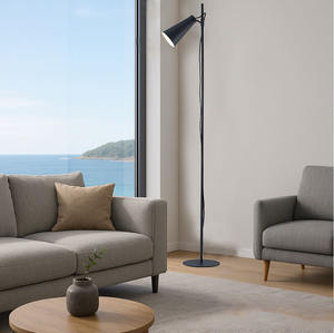 Lampadaire LED minimaliste en métal <span class=keywords><strong>noir</strong></span> abat-jour conique réglable Design <span class=keywords><strong>scandinave</strong></span> pour salon nordique lecture éclairage d'angle - Product Image 5
