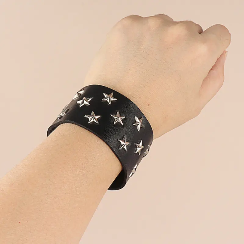 Kreatives Rock Star Shaped Armband PU Leder Gothic Punk Armband Persönlichkeit Armband