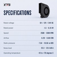 Kipas Blower Sentrifugal DC XFSFAN 7515 75x75x15mm 12V/24V Ultra Tipis Turbo Plastik untuk Pendinginan dan Ventilasi Elektronik