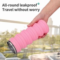 Bouteille d'eau pliable en silicone sans BPA, de qualité alimentaire, légère, anti-fuite, réutilisable pour les voyages en plein air