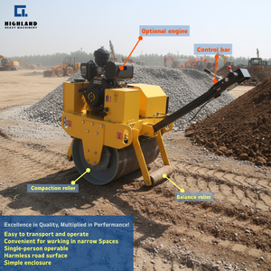 เครื่องบดอัดถนนแบบมือถือ HIR-YL708 ขนาด 500 กก. ล้อเดียว ระบายความร้อนด้วยอากาศ - Product Image 2
