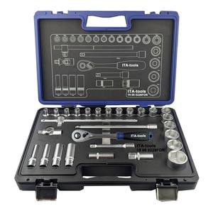 Professional 28PCS 1/2"Dr. 60T <b>Socket</b> Wrench Set for Workshop with Universal Joint - Product Image 1