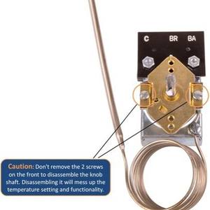 Termostato de repuesto para horno Robertshaw KKTB-18-48 5A 120VAC 599F, pieza FOK75151, latón integrado - Product Image 1