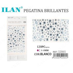 ILAN Adesivi Decorativi Brillanti 3-18mm Bianchi 120 Pezzi - Product Image 3