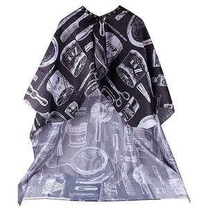 Capa de Peluquería Textil Blanca y Negra para Uso en Salón - Product Image 2