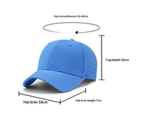 Gorra de Béisbol/Golf Personalizada al por Mayor, Transpirable, Impermeable, de 6 Paneles, Malla Tejida con Corte Láser, Secado Rápido, 100% Poliéster