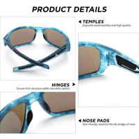 Lunettes de sport de course à pied avec monture TR90 bleue tendance et verres PC – Idéales pour le cyclisme, la course et la conduite