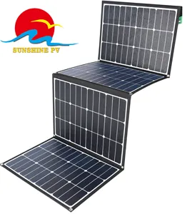 접이식 태양 담요 12 볼트 휴대용 접이식 태양 전지 패널 120W 200W 충전기 가방 캠핑