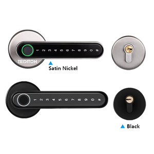 <span class=keywords><strong>มือ</strong></span>จับประตูภายในแบบฝัง Tediton พร้อมกุญแจแบบคันโยก สีดำ ระบบล็อค<span class=keywords><strong>ประตู</strong></span>อัจฉริยะ Tuya พร้อมเครื่อง<span class=keywords><strong>สแกน</strong></span>ลายนิ้วมือ - Product Image 1