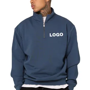 Custom Factory Half zipper sweatshirts hoodies mock neck zip up sweatshirts for men high quality cotton sweatshirts OEM ODM