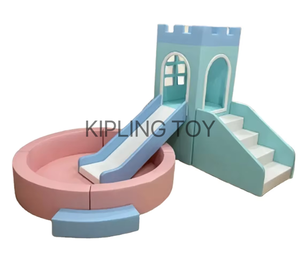 Castillo de Juegos Interior Pequeño Personalizado en Color Blanco Pastel para Niños, Alquiler para Fiestas y Eventos, <span class=keywords><strong>Casa</strong></span> de Juegos Multifuncional con Tobogán y Piscina de Pelotas - Product Image 1