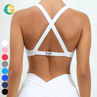 Nouveau Soutien-Gorge de Sport GC Été à Bretelles Fines, Sexy, Rembourré, Dos Croisé Ouvert, pour la Gym et le Fitness, Sensation Douce et Naturelle, pour Femme
